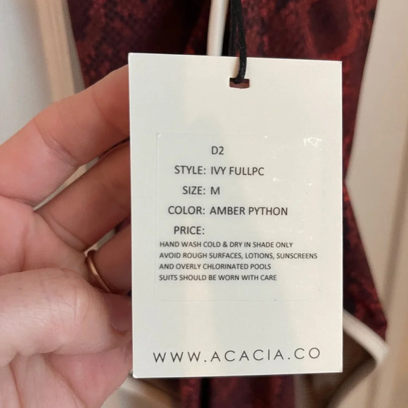 RARE NWT acacia swimwear Ivy Full-piece Amber Python medium snakeskin - Picture 4 of 7